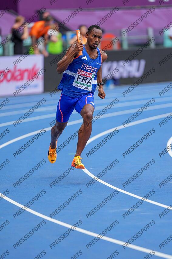 11 juin 2024 - Championnats Europe athletisme Rome 2024 - Gilles Biron - 4x400 m - Serie CHAMPIONNATS D'EUROPE 