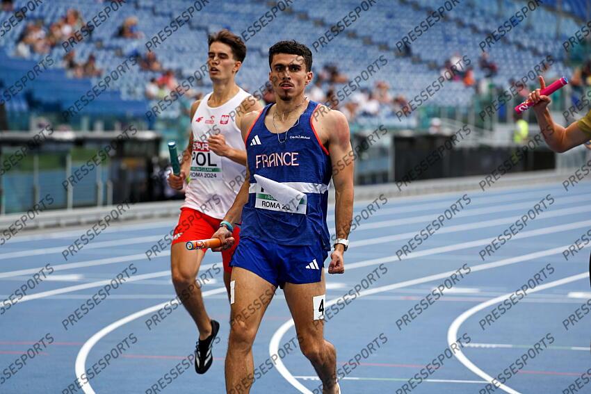 11 juin 2024 - Championnats Europe athletisme Rome 2024 - Teo Andant - 4x400 m - Serie CHAMPIONNATS D'EUROPE 