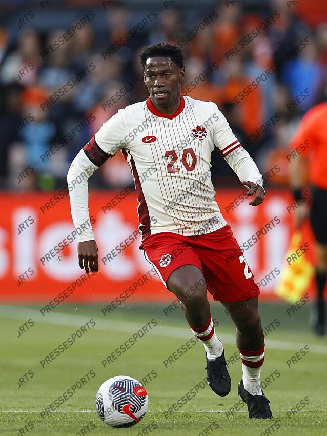 ROTTERDAM - Jonathan David of Canada during the friendly Interland match between the Netherlands and Canada at Feyenoord Stadium de Kuip on June 6, 2024 in Rotterdam, the Netherlands. ANP MAURICE VAN STEEN PAYS-BAS-CANADA (4-0) 