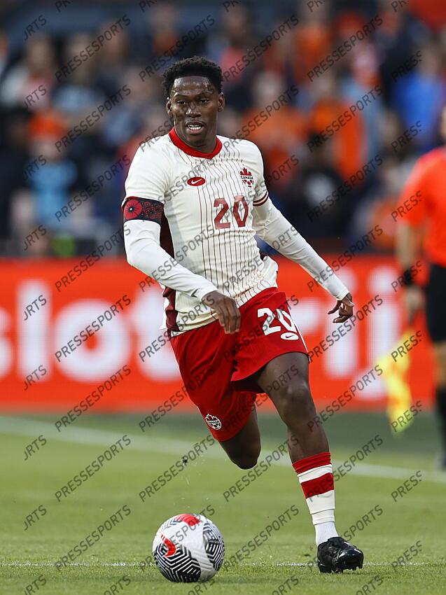 ROTTERDAM - Jonathan David of Canada during the friendly Interland match between the Netherlands and Canada at Feyenoord Stadium de Kuip on June 6, 2024 in Rotterdam, Netherlands. ANP MAURICE VAN STEEN PAYS-BAS-CANADA (4-0) 