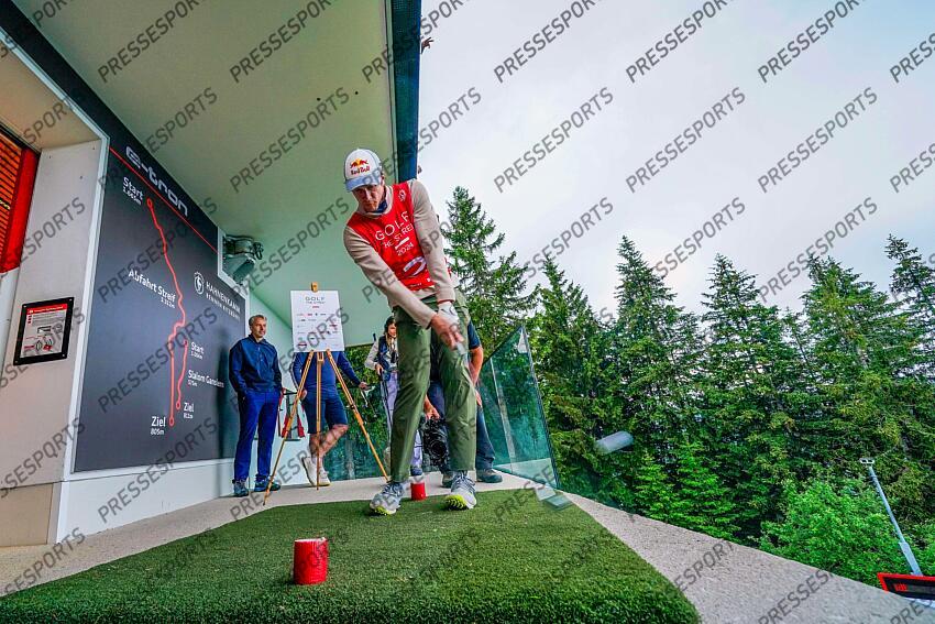 AUTRICHE, KITZBUHEL 27 JUIN: Clement Noel of Team France durant une partie de golf sur la Streif, piste mythique de descente de Kitzbuhel le 27 juin 2024, en Autriche. (Photo by Michel Cottin/Agence Zoom) GOLF SUR LA STREIF 