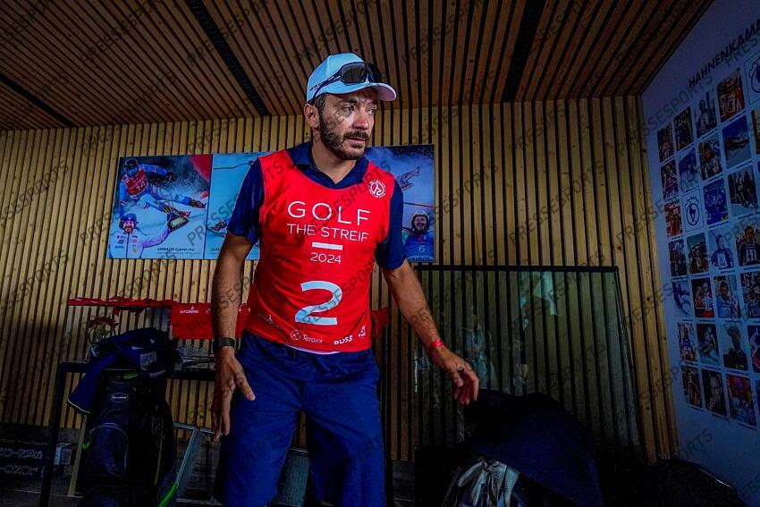 AUTRICHE, KITZBUHEL 27 JUIN: Cyprien Sarrazin of Team France durant une partie de golf sur la Streif, piste mythique de descente de Kitzbuhel le 27 juin 2024, en Autriche. (Photo by Michel Cottin/Agence Zoom) GOLF SUR LA STREIF 