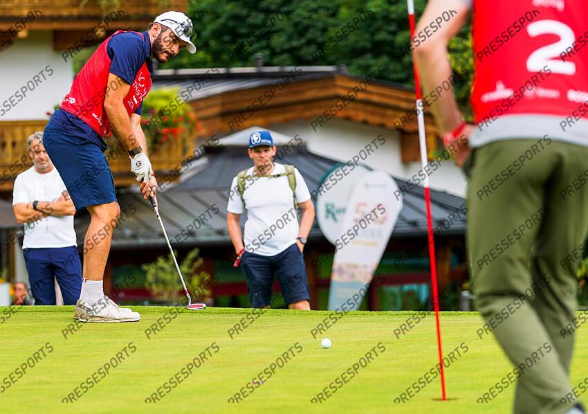 AUTRICHE, KITZBUHEL 27 JUIN: Cyprien Sarrazin of Team France durant une partie de golf sur la Streif, piste mythique de descente de Kitzbuhel le 27 juin 2024, en Autriche. (Photo by Michel Cottin/Agence Zoom) GOLF SUR LA STREIF 