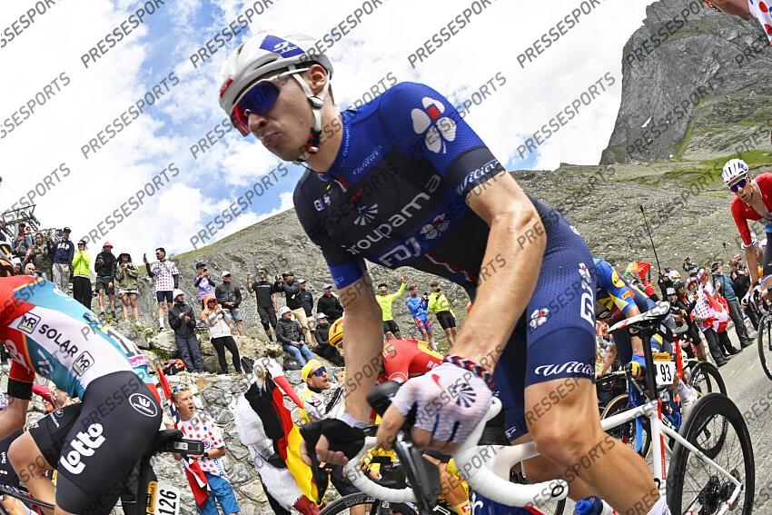 TOUR DE FRANCE / ETAPE 14 / 13-07-2024 / PAU - ST LARY PLAT D'ADET / PHOTO BRUNO BADE / COL DU TOURMALET / ROMAIN GREGOIRE (FRA) GFC / PAU/ST LARY SOULAN PLA D'ADET 