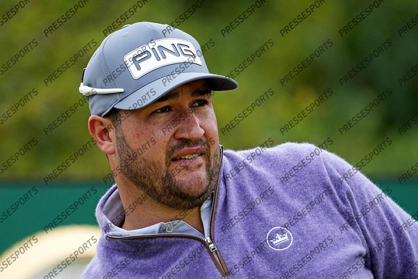 Jul 21, 2024; Ayrshire, SCT; Thriston Lawrence plays his shot from the 12th tee during the final round of the Open Championship golf tournament at Royal Troon. Mandatory Credit: Jack Gruber-USA TODAY Sports PGA: The Open Championship - Final Round 