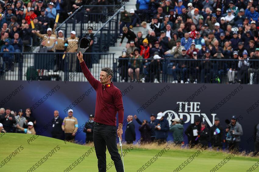 England's Justin Rose on the 13th hole during the day 4 of the 2024 British Open Golf Championships at the Royal Troon golf club in Troon, Scotland, on July 21, 2024. (Photo by Koji Aoki/AFLO SPORT) 2024 British Open Golf Championships 
