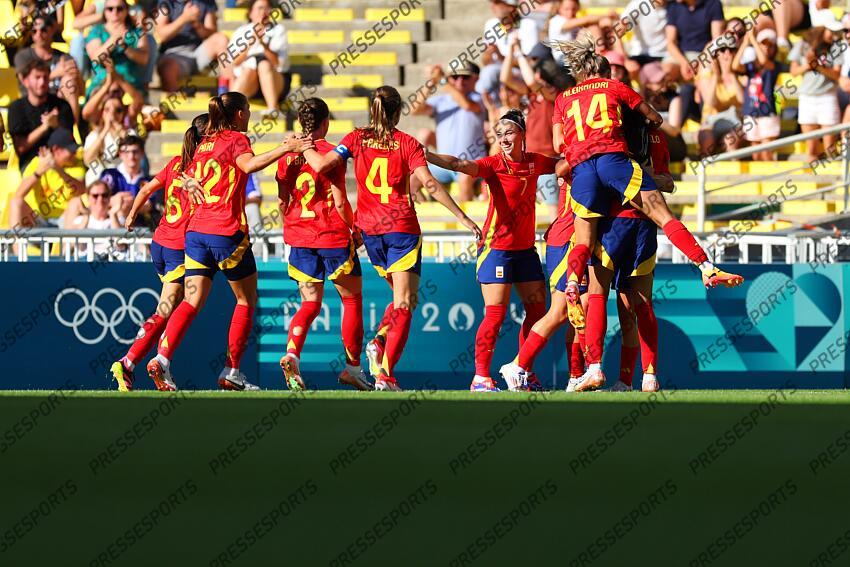 Spain team group (ESP), JULY 25, 2024 - Football/Soccer : Women's Group C match between Japan 1-2 Spain during the Paris 2024 Olympic Games at La Beaujoire Stadium in Nantes, France. (Photo by Naoki Morita/AFLO SPORT) ESPAGNE FEM-JAPON FEM (2-1) 