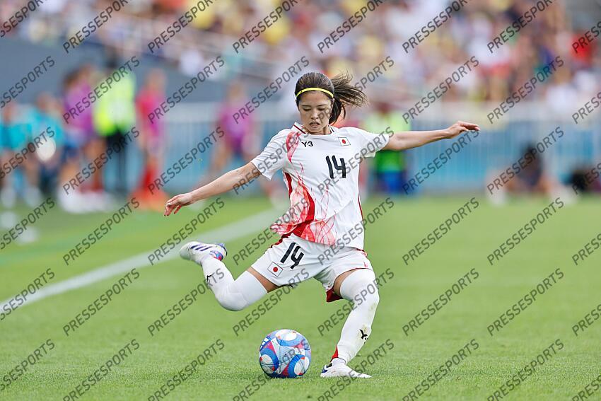 Yui Hasegawa (JPN), JULY 25, 2024 - Football / Soccer : Paris 2024 Olympic Games Women's football Group C match between Spain 2-1 Japan at the Stade de la Beaujoire in Nantes, France. (Photo by Mutsu Kawamori/AFLO) ESPAGNE FEM-JAPON FEM (2-1) 
