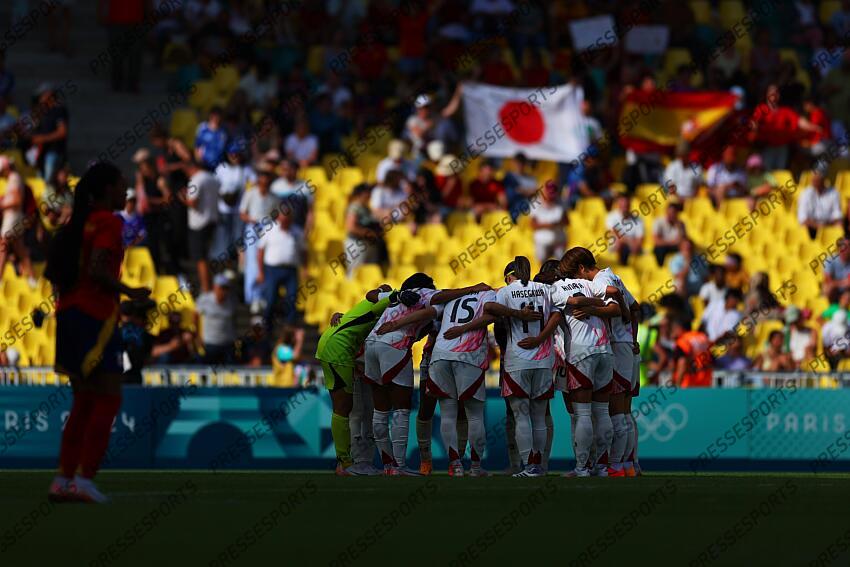 Japan team group (JPN), JULY 25, 2024 - Football/Soccer : Women's Group C match between Japan 1-2 Spain during the Paris 2024 Olympic Games at La Beaujoire Stadium in Nantes, France. (Photo by Naoki Morita/AFLO SPORT) ESPAGNE FEM-JAPON FEM (2-1) 