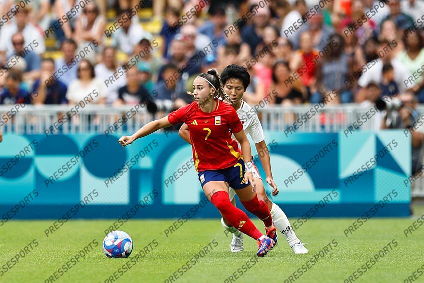 Athenea del Castillo (ESP), JULY 25, 2024 - Football / Soccer : Paris 2024 Olympic Games Women's football Group C match between Spain 2-1 Japan at the Stade de la Beaujoire in Nantes, France. (Photo by Mutsu Kawamori/AFLO) ESPAGNE FEM-JAPON FEM (2-1) 