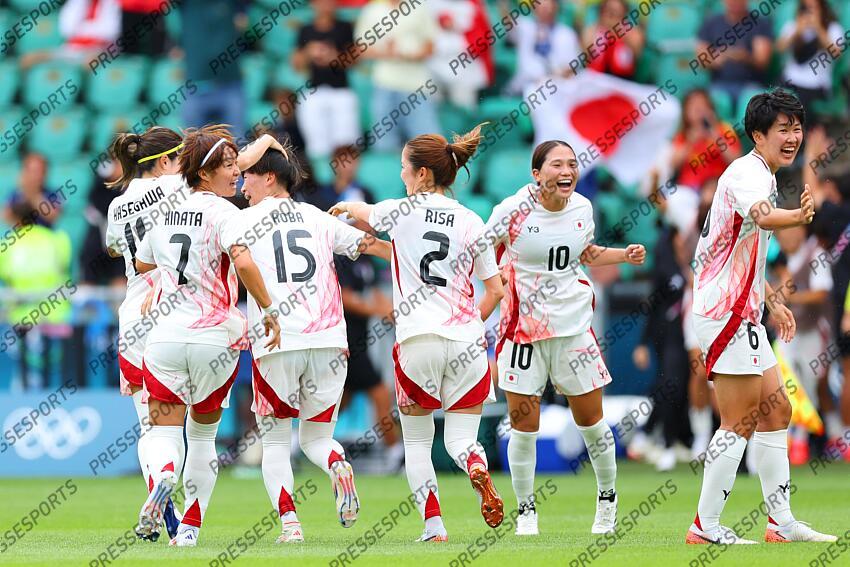 Japan team group (JPN), JULY 25, 2024 - Football/Soccer : Women's Group C match between Japan 1-2 Spain during the Paris 2024 Olympic Games at La Beaujoire Stadium in Nantes, France. (Photo by Naoki Morita/AFLO SPORT) ESPAGNE FEM-JAPON FEM (2-1) 