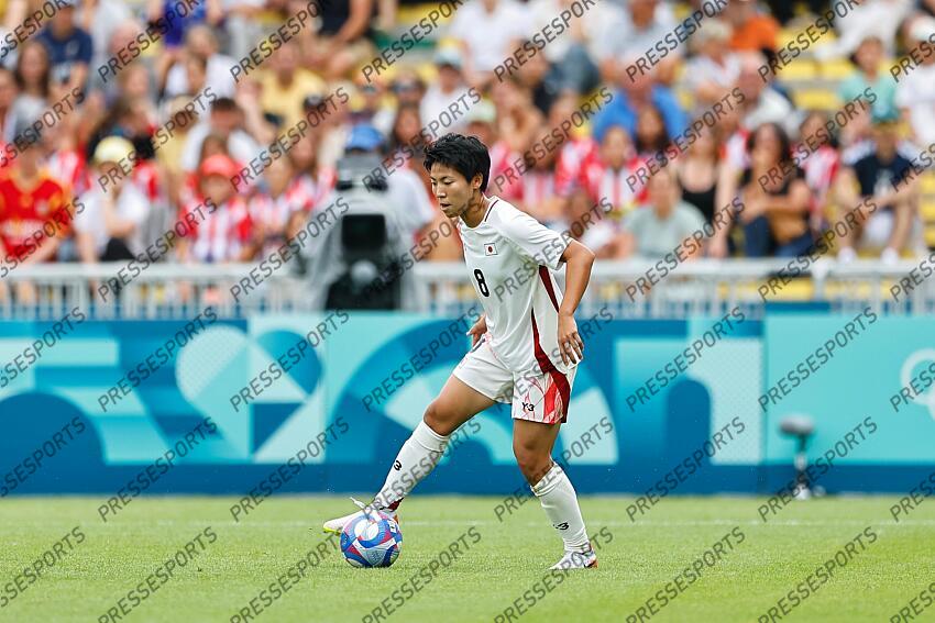 Kiko Seike (JPN), JULY 25, 2024 - Football / Soccer : Paris 2024 Olympic Games Women's football Group C match between Spain 2-1 Japan at the Stade de la Beaujoire in Nantes, France. (Photo by Mutsu Kawamori/AFLO) ESPAGNE FEM-JAPON FEM (2-1) 