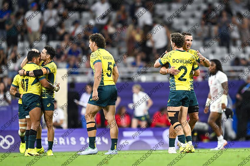 Ben Dowling during the Olympic Games Rugby Seven men’s match between USA v Australia at Stade de France in Saint-Denis near Paris, France on July 25, 2024. SOIREE 25 JUILLET 