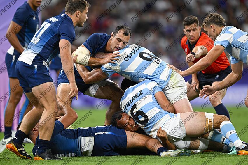 Paulin Riva during the Olympic Games Rugby Seven men’s match between France v Argentina at Stade de France in Saint-Denis near Paris, France on July 25, 2024. SOIREE 25 JUILLET 