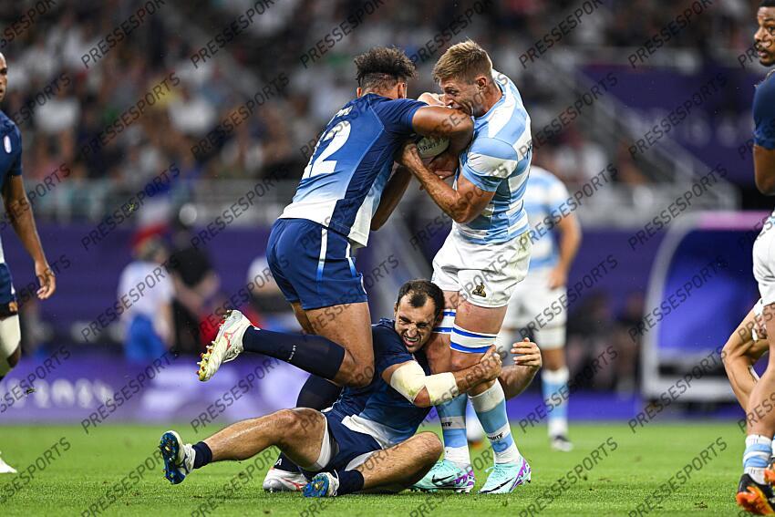 Paulin Riva during the Olympic Games Rugby Seven men’s match between France v Argentina at Stade de France in Saint-Denis near Paris, France on July 25, 2024. SOIREE 25 JUILLET 
