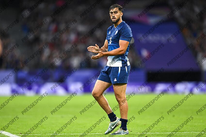 Rayan Rebbadj during the Olympic Games Rugby Seven men’s match between France v Argentina at Stade de France in Saint-Denis near Paris, France on July 25, 2024. SOIREE 25 JUILLET 