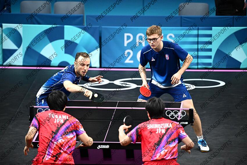 Gauzy (Simon) - (fra) - Lebrun (Alexis) - (fra) - TOGAMI (Shunsuke) - (jap) - SHINOZUKA (Hiroto) - (jap) - GAUZY A.LEBRUN/SHINOZUKA TOGAMI Pour le bronze FRANCE-JAPON match 1 