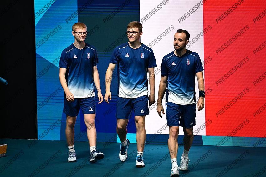 lebrun (felix) - (fra) - Lebrun (Alexis) - (fra) - Gauzy (Simon) - (fra) - GAUZY A.LEBRUN/SHINOZUKA TOGAMI Pour le bronze FRANCE-JAPON match 1 