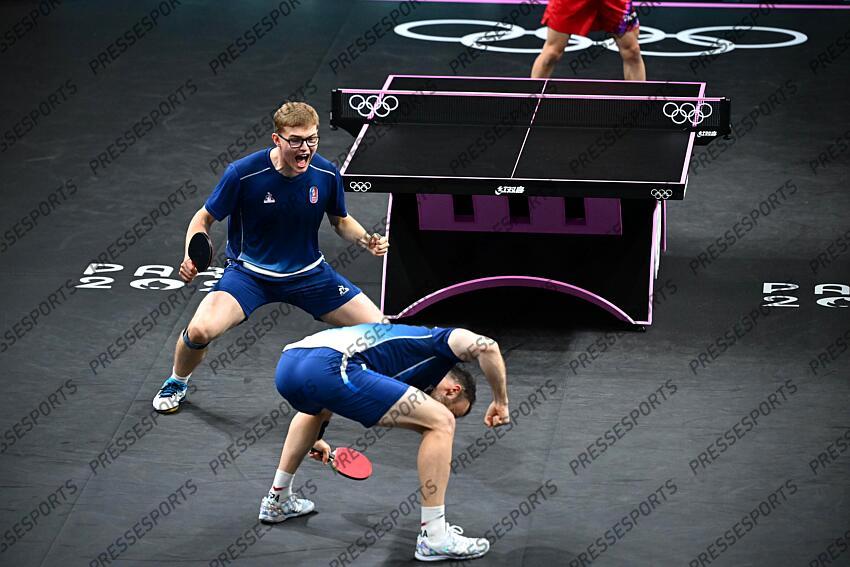 Lebrun (Alexis) - (fra) - Gauzy (Simon) - (fra) - GAUZY A.LEBRUN/SHINOZUKA TOGAMI Pour le bronze FRANCE-JAPON match 1 L'(10/08/2024) 