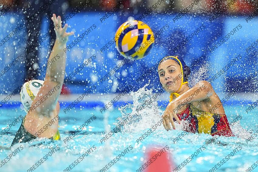 Judith Forca Ariza of Spain in action during Women's Gold Medal Match of the Water Polo between Australia and Spain on Paris La Defense Arena during the Paris 2024 Olympics Games on August 10, 2024 in Paris, France. AUSTRALIE-ESPAGNE 