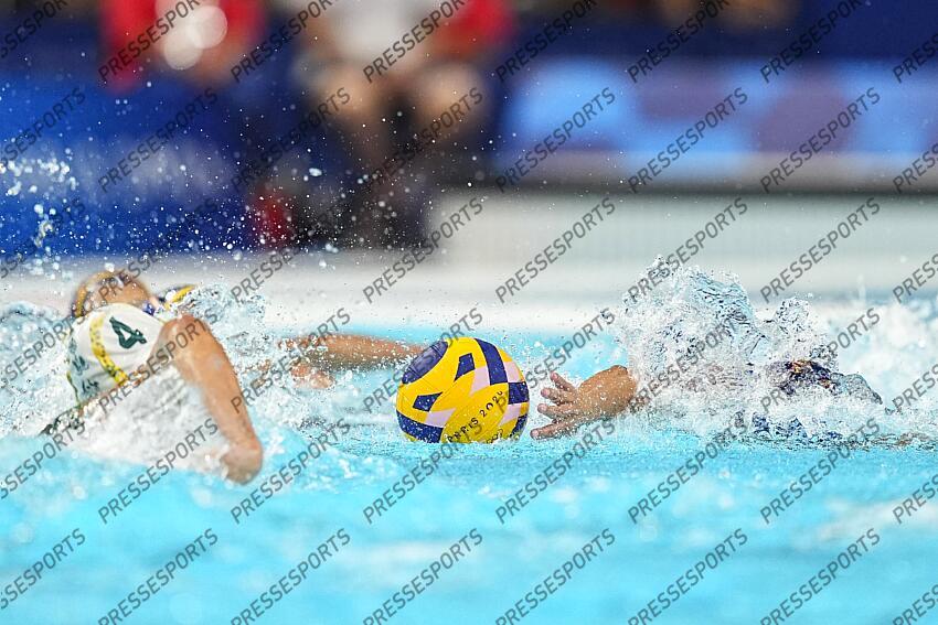 Detail of ball during Women's Gold Medal Match of the Water Polo between Australia and Spain on Paris La Defense Arena during the Paris 2024 Olympics Games on August 10, 2024 in Paris, France. AUSTRALIE-ESPAGNE 