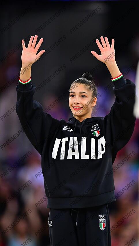 Sofia Raffaeli (Italien, Bronze) Paris, 09.08.2024, Olympische Spiele 2024 in Paris/Frankreich, Rhythmische Sportgymnastik, Einzel, Mehrkampf, Finale CONCOURS INDIVIDUEL 