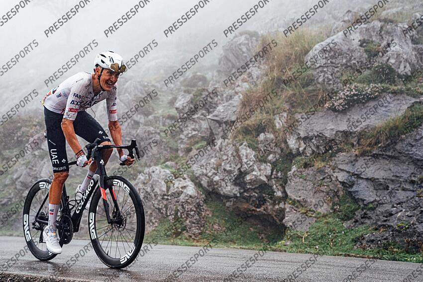 Picture by Zac Williams/SWpix.com - 03/09/2024 - Cycling - 2024 La Vuelta - Stage 16 - Luanco - Lagos de Covadonga, Spain - Marc Soler, UAE Team Emirates. LUANCO/LAGOS DE COVADONGA 