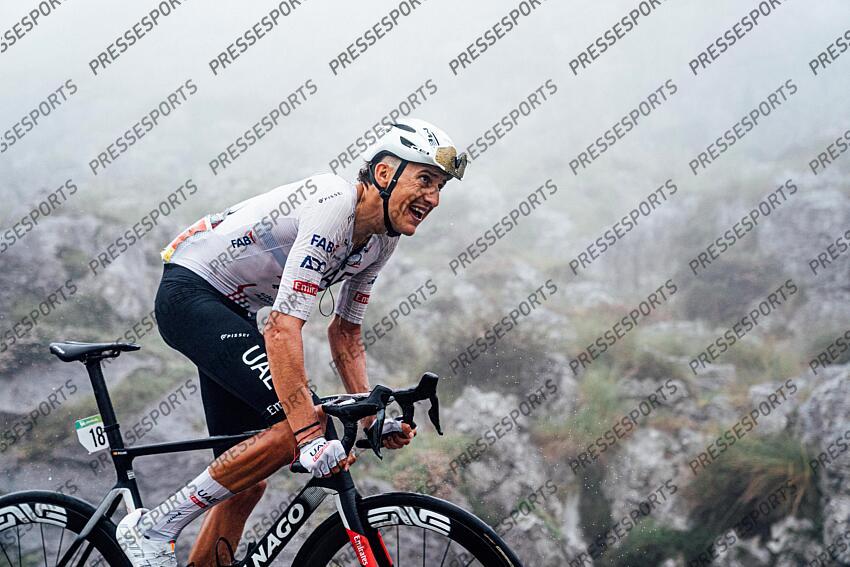 Picture by Zac Williams/SWpix.com - 03/09/2024 - Cycling - 2024 La Vuelta - Stage 16 - Luanco - Lagos de Covadonga, Spain - Marc Soler, UAE Team Emirates. LUANCO/LAGOS DE COVADONGA 