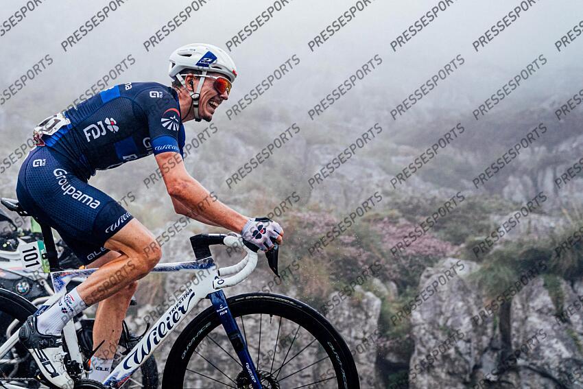 Picture by Zac Williams/SWpix.com - 03/09/2024 - Cycling - 2024 La Vuelta - Stage 16 - Luanco - Lagos de Covadonga, Spain - David Gaudu, Groupama FDJ. LUANCO/LAGOS DE COVADONGA 