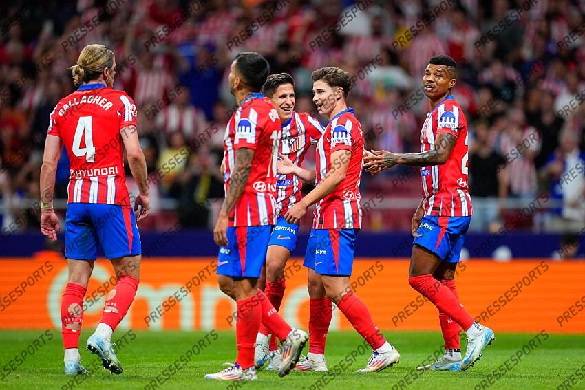 Julian Alvarez of Atletico de Madrid celebrates a goal during the Spanish League, LaLiga EA Sports, football match played between Atletico de Madrid and Valencia CF at Civitas Metropolitano stadium on September 15, 2024, in Madrid, Spain. ATLETICO MADRID-VALENCE CF (3-0) 