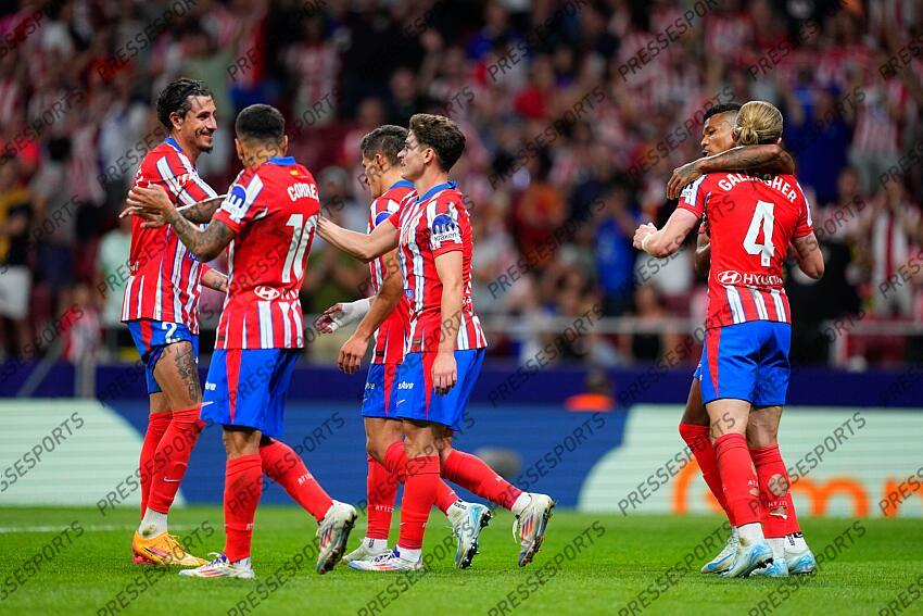Julian Alvarez of Atletico de Madrid celebrates a goal during the Spanish League, LaLiga EA Sports, football match played between Atletico de Madrid and Valencia CF at Civitas Metropolitano stadium on September 15, 2024, in Madrid, Spain. ATLETICO MADRID-VALENCE CF (3-0) 