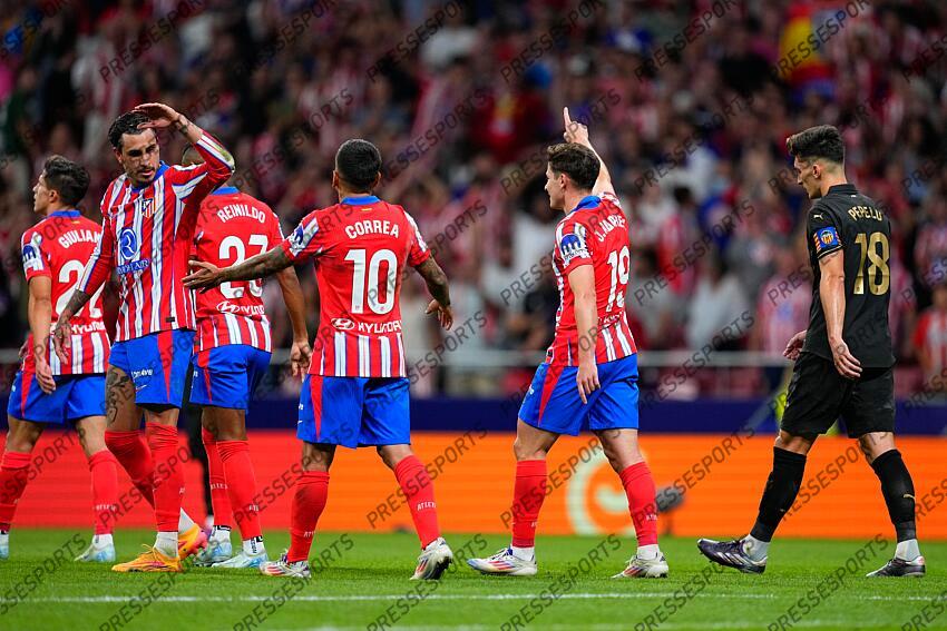 Julian Alvarez of Atletico de Madrid celebrates a goal during the Spanish League, LaLiga EA Sports, football match played between Atletico de Madrid and Valencia CF at Civitas Metropolitano stadium on September 15, 2024, in Madrid, Spain. ATLETICO MADRID-VALENCE CF (3-0) 