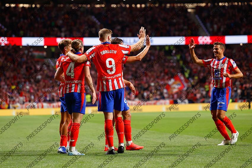 Conor Gallagher of Atletico de Madrid celebrates a goal during the Spanish League, LaLiga EA Sports, football match played between Atletico de Madrid and Valencia CF at Civitas Metropolitano stadium on September 15, 2024, in Madrid, Spain. ATLETICO MADRID-VALENCE CF (3-0) 