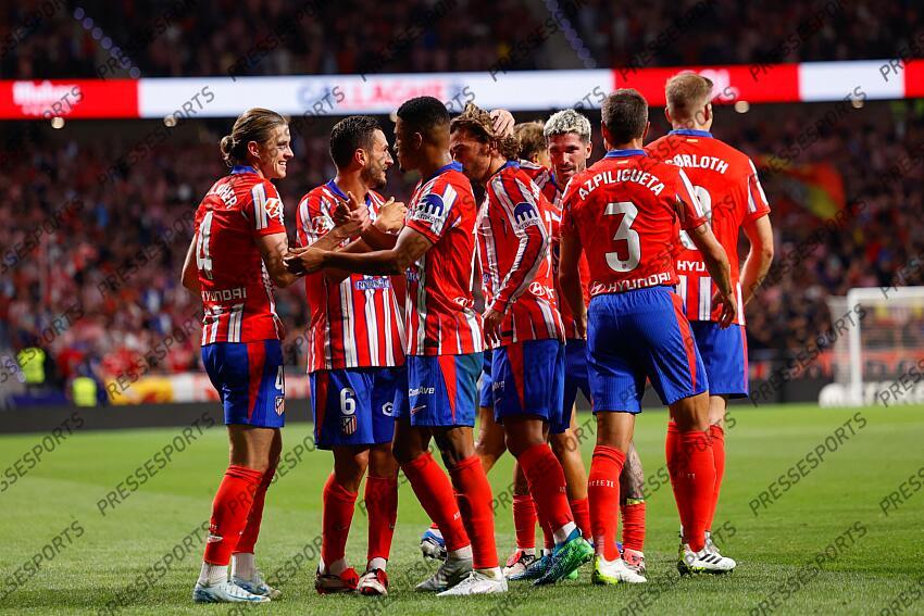Conor Gallagher of Atletico de Madrid celebrates a goal during the Spanish League, LaLiga EA Sports, football match played between Atletico de Madrid and Valencia CF at Civitas Metropolitano stadium on September 15, 2024, in Madrid, Spain. ATLETICO MADRID-VALENCE CF (3-0) 