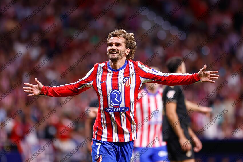 Antoine Griezmann of Atletico de Madrid celebrates a goal during the Spanish League, LaLiga EA Sports, football match played between Atletico de Madrid and Valencia CF at Civitas Metropolitano stadium on September 15, 2024, in Madrid, Spain. ATLETICO MADRID-VALENCE CF (3-0) 