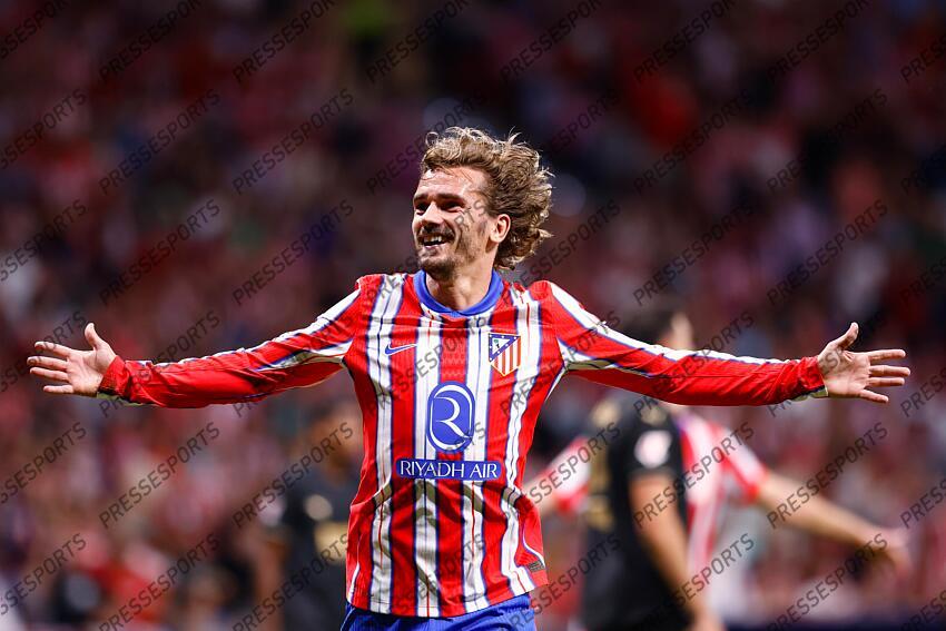 Antoine Griezmann of Atletico de Madrid celebrates a goal during the Spanish League, LaLiga EA Sports, football match played between Atletico de Madrid and Valencia CF at Civitas Metropolitano stadium on September 15, 2024, in Madrid, Spain. ATLETICO MADRID-VALENCE CF (3-0) 