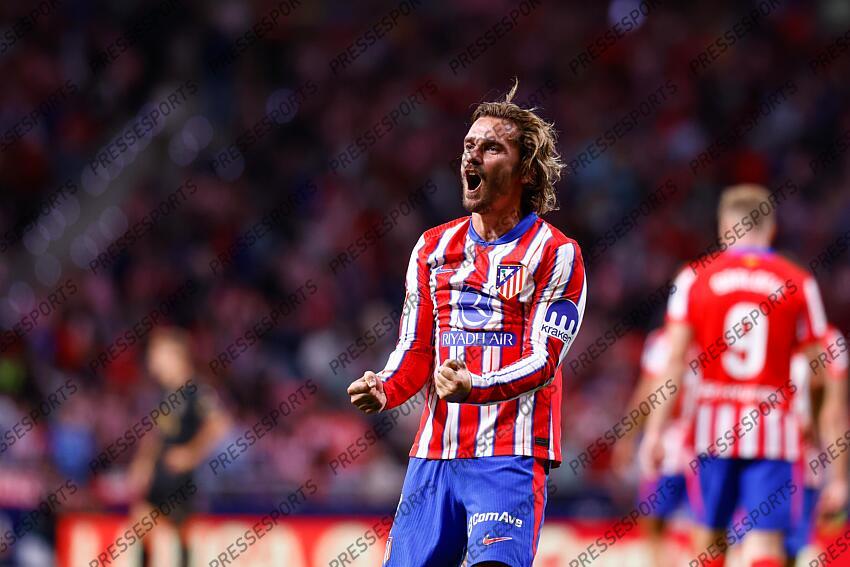 Antoine Griezmann of Atletico de Madrid celebrates a goal during the Spanish League, LaLiga EA Sports, football match played between Atletico de Madrid and Valencia CF at Civitas Metropolitano stadium on September 15, 2024, in Madrid, Spain. ATLETICO MADRID-VALENCE CF (3-0) 