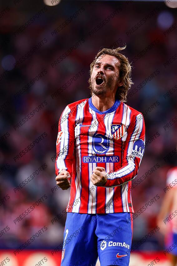 Antoine Griezmann of Atletico de Madrid celebrates a goal during the Spanish League, LaLiga EA Sports, football match played between Atletico de Madrid and Valencia CF at Civitas Metropolitano stadium on September 15, 2024, in Madrid, Spain. ATLETICO MADRID-VALENCE CF (3-0) 