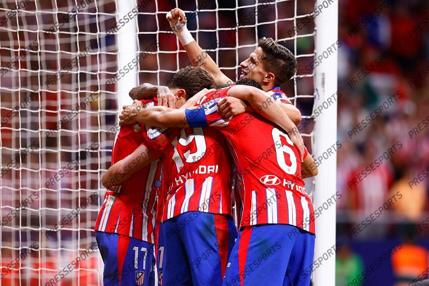 Julian Alvarez of Atletico de Madrid celebrates a goal during the Spanish League, LaLiga EA Sports, football match played between Atletico de Madrid and Valencia CF at Civitas Metropolitano stadium on September 15, 2024, in Madrid, Spain. ATLETICO MADRID-VALENCE CF (3-0) 