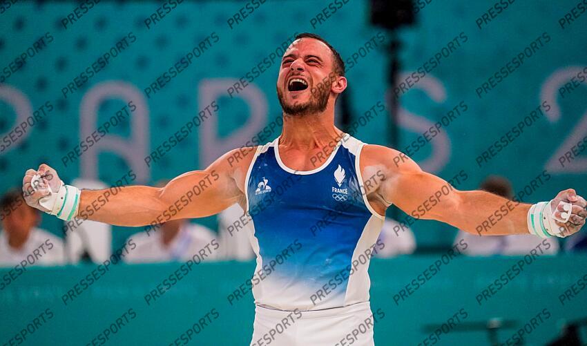 PARIS, FRANCE - JUILLET24-AOUT O2: Samir Ait Said of Team France durant les qualifications aux anneaux durant les Jeux Olympiques PARIS 2024 le 27 juillet 2024, Paris, France (Photo by Michel Cottin/Agence Zoom) ANNEAUX HOMMES 