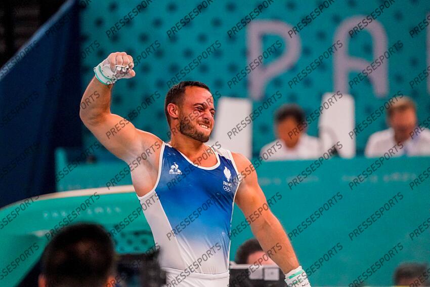 PARIS, FRANCE - JUILLET24-AOUT O2: Samir Ait Said of Team France durant les qualifications aux anneaux durant les Jeux Olympiques PARIS 2024 le 27 juillet 2024, Paris, France (Photo by Michel Cottin/Agence Zoom) ANNEAUX HOMMES 