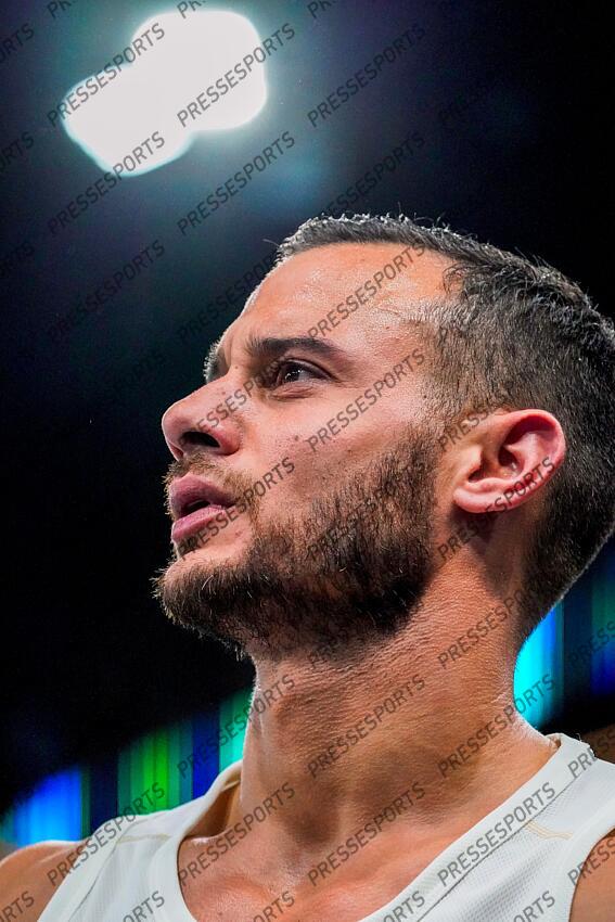 PARIS, FRANCE - JUILLET24-AOUT O2: Samir Ait Said of Team France durant les qualifications aux anneaux durant les Jeux Olympiques PARIS 2024 le 27 juillet 2024, Paris, France (Photo by Michel Cottin/Agence Zoom) ANNEAUX HOMMES 
