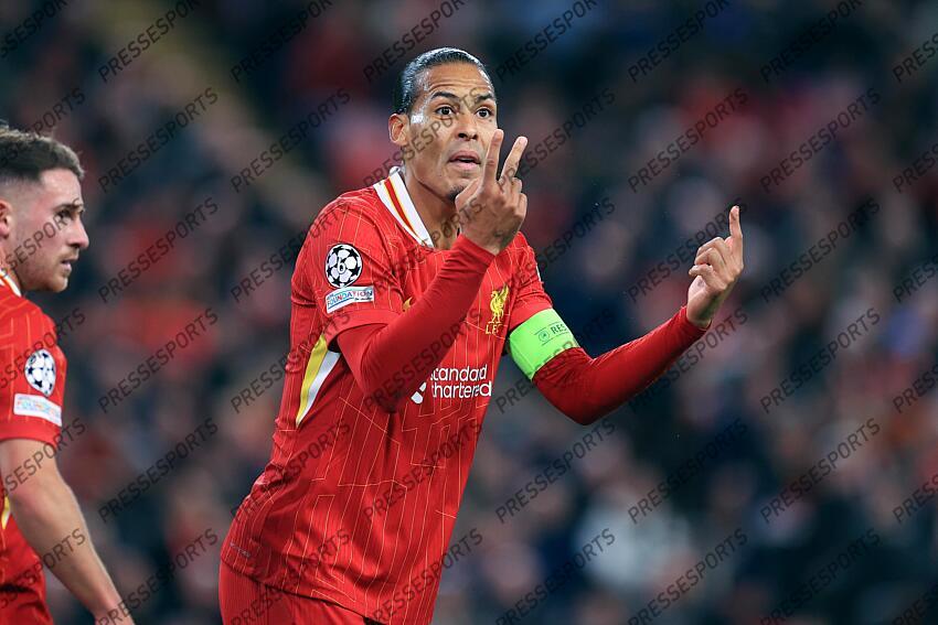 2nd October 2024 - UEFA Champions League - Liverpool FC v Bologna FC - Virgil van Dijk of Liverpool - Photo: Simon Stacpoole / Offside. LIVERPOOL-BOLOGNE (2-0) 