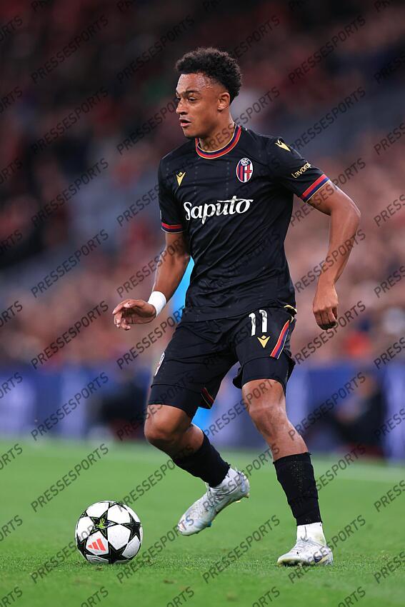 2nd October 2024 - UEFA Champions League - Liverpool FC v Bologna FC - Dan Ndoye of Bologna - Photo: Simon Stacpoole / Offside. LIVERPOOL-BOLOGNE (2-0) 