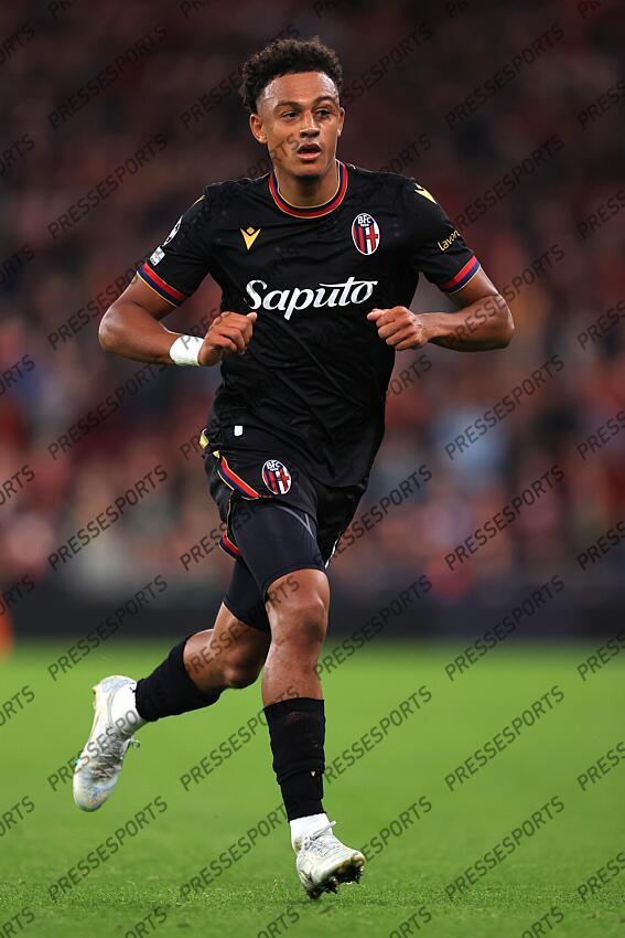 2nd October 2024 - UEFA Champions League - Liverpool FC v Bologna FC - Dan Ndoye of Bologna - Photo: Simon Stacpoole / Offside. LIVERPOOL-BOLOGNE (2-0) 