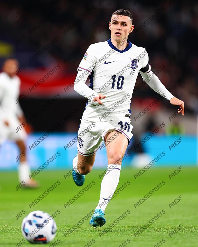 10 October 2024, London - UEFA Nations League - England v Greece - Phil Foden of England - Photo: Jacques Feeney / Offside. ANGLETERRE-GRECE (1-2) 