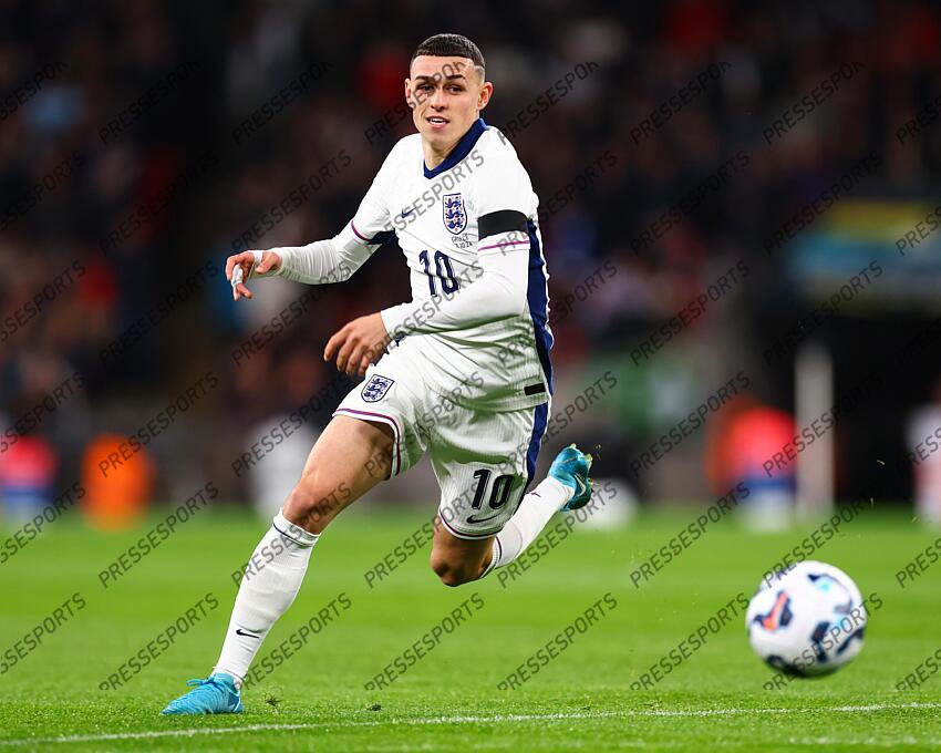 10 October 2024, London - UEFA Nations League - England v Greece - Phil Foden of England - Photo: Jacques Feeney / Offside. ANGLETERRE-GRECE (1-2) 
