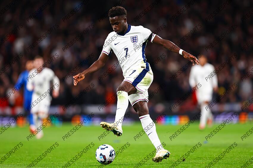 10 October 2024, London - UEFA Nations League - England v Greece - Bukayo Saka of England - Photo: Jacques Feeney / Offside. ANGLETERRE-GRECE (1-2) 