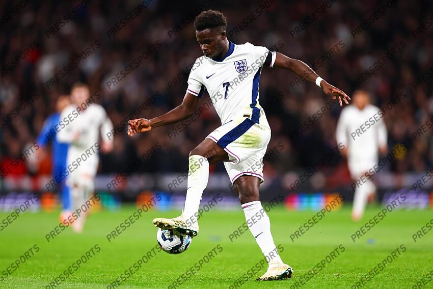 10 October 2024, London - UEFA Nations League - England v Greece - Bukayo Saka of England - Photo: Jacques Feeney / Offside. ANGLETERRE-GRECE (1-2) 