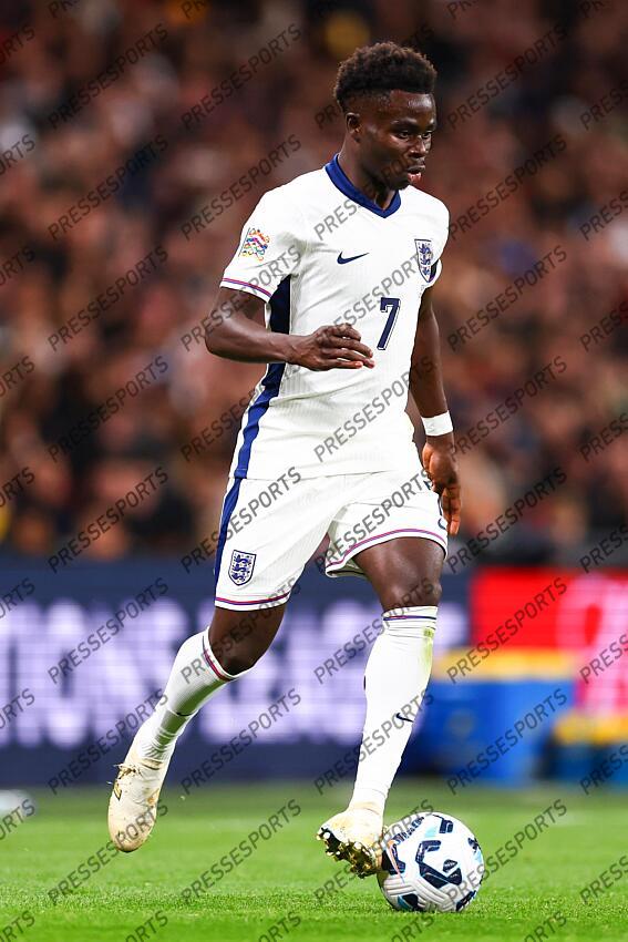 10 October 2024, London - UEFA Nations League - England v Greece - Bukayo Saka of England - Photo: Jacques Feeney / Offside. ANGLETERRE-GRECE (1-2) 